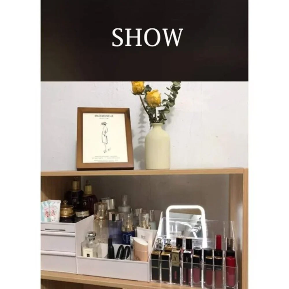 New Large White Makeup Storage Box, Cosmetic & Jewelry Organizer for Vanity